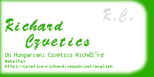 richard czvetics business card